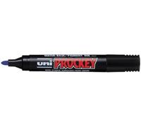 Uniball Uni Prockey PM122-BL Prockey Marqueur permanent Pointe ogive Corps plastique Encre pigmentée à base d'eau Bleu Lot de 12