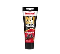 UniBond 1968125 No More Nails Original, adhésif de montage robuste, colle forte pour bois, céramique, métal, etc., adhésif blanc à prise instantanée, 1 tube de 234 g