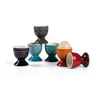 UNICASA Coquetiers en Porcelaine Colorés, Egg Cup pour Petit-déjeuner, œufs durs et Mous, Porte-œufs pour Petit-déjeuner - 6 Pieces