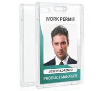 Uniclife 2 Pcs Porte Badge à Fente Verticale en Plastique Transparent éTui Protecteur de Carte Rigide pour le Bureau Cartes d'Identité Scolaires Cartes de Proximité Permis Conduire et Laissez-Passer