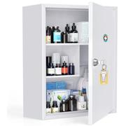 Uniclife Armoire de médecine de Montage Murale avec Serrure offre de Premiers Soins, Armoire médical verrouillable de Grande capacité, Boîte de Stockage métallique, Blanc