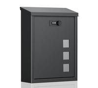 Uniclife Grande Boîte aux Lettres Murale pour Extérieur avec Serrure à Combinaison Boîte de Dépôt de Clés Sécurisée pour Maison École Bureau et Usage Extérieur en Couleur Noire