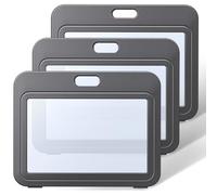 Uniclife Porte Badge avec Fêtres Double Face Étui Horizontal en Plastique dur Pochette de Protection de Carte Noire pour Cartes d'École d'Étudiant de Bureau de Crédit et d'Identité, 3 paquets