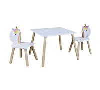 Ensemble Table et 2 Chaises Enfant Motif Licorne - UNICORN - ALTOBUY Blanc G