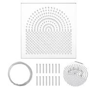 UNICRAFTALE 1 lot de gabarits de pliage de fil acrylique carrés de 10 x 10 cm avec piquets métalliques pour la fabrication de bijoux et fournitures d'emballage de fil
