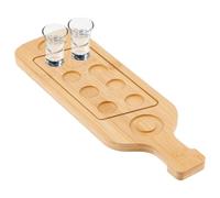 UNICRAFTALE 1pcs Support de Verre à Liqueur Tequila Shot Board avec 8 verres à Liqueur Support de Verre à Vin Plateau de Service en Bois pour Bar Cuisine Fête Réunion de Famille