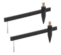 UNICRAFTALE 2 Pièces Compas en Plastique Coupe Cercle Réglable Outil de Mesure pour Poterie Céramique Règle de Précision en Plastique Noir Coupeur d'Argile pour Dessin et Découpe de Cercles 18.4x7.6cm