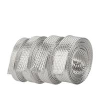 UNICRAFTALE 4 tailles de 8 m - Gaine tressée en acier inoxydable - Gaine de protection - Maille métallique plate - Flexible - Extensible - 7/12/15/18 mm de large