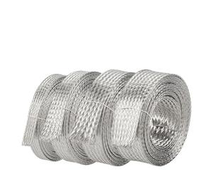 UNICRAFTALE 4 tailles de 8 m - Gaine tressée en acier inoxydable - Gaine de protection - Maille métallique plate - Flexible - Extensible - 7/12/15/18 mm de large
