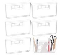UNICRAFTALE 5 Pièces Bac De Rangement Murale En Plastique 22.8x5x12cm Transparent Porte Dossier Rectangle Adhésif Pas De Perçage Convient Aux Locataires Organisateur Salle De Bain Cuisine Bureau Clair