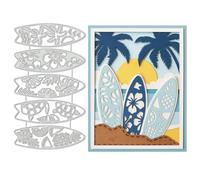 UNICRAFTALE 5 Pièces Planche De Surf Découpe Matrice Pour Fabrication Carte Réutilisable Carbone Thème Plage Été Estampillage Pochoirs Gabillon Découpé Pour Scrapbooking Album Artisanat Décor