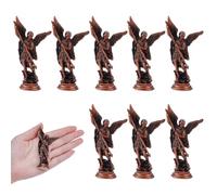 UNICRAFTALE 8pcs Statue d'Archange Saint Michel en Cuivre Rouge 79.5mm de Hauteur Petites Figurines d'ange en Alliage Religieuses Ornements pour Décoration de Maison ou de Bureau