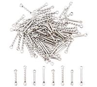 UNICRAFTALE Environ 80 pièces 4 tailles Liens de Barre de Torsion 201 connecteurs en Acier Inoxydable Liens Hypoallergéniques pour Colliers à Faire Soi-Même Bracelets Boucles Oreilles