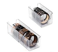 UNICRAFTALE Extensible et Ajustable Organisateur De Ceintures avec 5Compartiments en Pet Étui Transparent de Rangement et Présentation pour Ceintures Cravates Montres pour Placard 23.5x13.5x11cm
