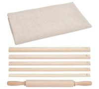 UNICRAFTALE Kits D'Outils de Poterie en Argile Céramique Bois Lin Tissu Rouleau à Pâtisserie en Bois Règles Planche à Caler Portable Nappe en Lin pour Poteries en Argile Sculpture