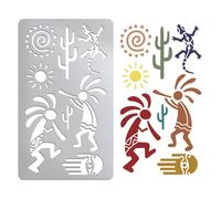 UNICRAFTALE Pochoir Métal Humains Anciens Gecko Solaire Pochoir Réutilisable Acier Inoxydable Matrices de Découpe Pochoirs de Dessin pour Sculpture Sur Bois Scrapbooking Album Photo Décoratif