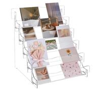 UNICRAFTALE Présentoir Portable À 5 Niveaux En Acrylique Pour Cartes De Vœux Support D’Organisation Pour Étiquettes Timbres Cartes Postales Et Stockage De Noël