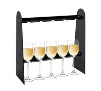 UNICRAFTALE Support à Fl?tes à Champagne Noir En Acrylique 2 Niveaux 10 Emplacements Présentoir à Verres à Vin 40.8x16x40.8cm Support à Fl?tes Présentoir Suspendu Sur Tabletop Pour Boissons Ratelier