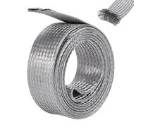 UNICRAFTALE Tresse Métallique Tressée en Acier Inoxydable 30mm De Large 3m Gainage Blindage Câbles Ruban Métallique Flexible Extensible pour Protection Fils Électriques