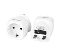 Unidapt Adaptateur Prise France vers UK Type G, Lot de 2 | Adaptateur de voyage compact Schuko 2 broches vers 3 broches. Royaume-Uni, Angleterre, Irlande et Écosse.