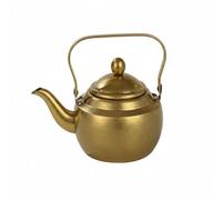 UnifearPro Théière Inoxydable Vintage Bouilloire Métal Infuseur Amovible Grande Capacité Résistante Corps Épaissi Convient pour Thé Café, Or Rétro