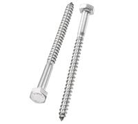 Unifizz Lot de 10 vis tire-fonds hexagonales M6 x 90 mm en acier inoxydable 304, vis autotaraudeuses à demi-filetage pour bois et terrasse, fixations robustes