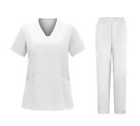 Uniforme Médicale Femme Ensemble Haut et Pantalons Professionnelle Soignante Vêtement Médical Offre Spéciale Tenue De Travail avec Haut et Pantalon Soldes d'été Vêtements de Travail et Uniformes