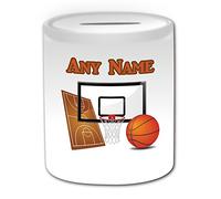 UniGift Cadeau personnalisé - Tirelire Basket-Ball (Thème Design Sport, Blanc) - n'importe Quel Nom/Message sur Votre Unique - Panneau NBA Slam Dunk