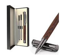 Unikeen Stylos Roller en Bois, Saint Valentin Stylo Plume Roller Cartouche Recharge Personnalisé Stylo Bille D'écriture Fantaisie 2 Recharges D'encre pour Gaucher Droitier Homme Femme Dirigeant