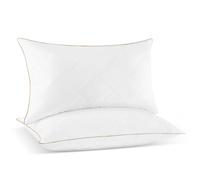 UNIKOME Oreiller en Plumes 50x75cm, Set de 2 Oreillers en Duvet d'oie, Blanc, 100% Coton Biologique, Lavable en Machine, Oeko-TEX