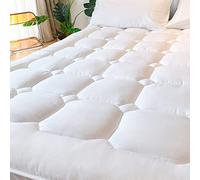 UNILIBRA Protège-Matelas matelassé en Rayonne de Bambou pour très Grand lit, Housse de Matelas matelassée avec Poche Profonde jusqu'à 40,6 cm, Rembourrage Ultra Doux