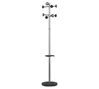 Unilux 100340697 Accueil Portemanteau sur pied à Tête Tournante avec 8 Patères Porte-Parapluies et Egouttoir 175 x 34 cm Chrome