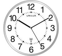 UNiLUX 400094565 UNiLUX horloge murale/horloge radio "MAXI WAVE", diam. : 400 mm, argent
