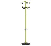 Unilux Accueil Portemanteau sur Pied a Tate tournante avec 8 Pateres Porte-parapluies et Egouttoir 175 x 34 cm, Vert