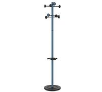 UNILUX Accueil Portemanteau sur Pied a Tate tournante avec 8 Pateres Porte-parapluies et Egouttoir 175 x 34 cm, Bleu