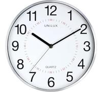 Unilux Horloge murale Aria 30,5 cm Système quartz Double affichage Métal gris