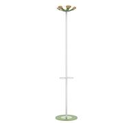 Unilux Aurora Porte Manteau sur pieds, 6 Patères en Hêtre, Blanc et Vert Lichen