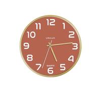 Unilux – Horloge murale Baltic – 30,5 cm, cadre en bois, rose