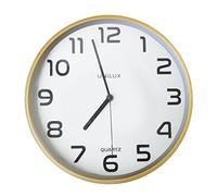 UNILUX Baltic Pendule Murale Silencieuse Ø31,5 cm Système Quartz Lisible Jusqu'à 35m Bois/Blanc, 26 x 26 x 4,5 cm