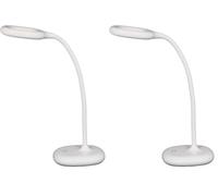 Unilux GALY 1800, Lampe de Bureau Sans Fil Rechargeable, Compacte, Bras de 30cm Flexible 360°, Sober Design, Tactile Bouton Variation d’intensité Lumineuse, Protégez Yeux, Blanc (Lot de 2)