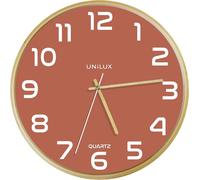 Unilux - Horloge murale Baltic, diamètre 30,5 cm, cadre en bois, rose