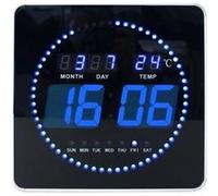UNiLUX 400124566 Horloge murale LED FLO LED avec date/température noir(S)