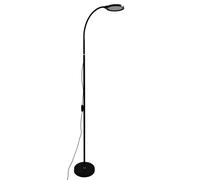 Unilux Lampadaire liseuse Lexy - Led intégrée - Bras flexible - Variateur d'intensité - Noir