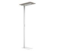 Lampadaire Led Unilux double éclairage ergonomique écologique avec panneau acoustique en PET recyclé nexus blanc beige