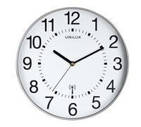 UNiLUX 400094565 UNiLUX horloge murale/horloge radio "MAXI WAVE", diam. : 400 mm, argent
