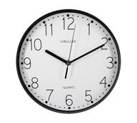 Unilux Horloge murale Nessy – Mouvement à quartz, Ø 25 cm, design minimaliste moderne noir