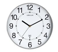 Unilux Horloge murale WAVE – radio-pilotée Ø 30 cm gris métal