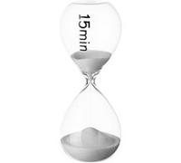 UNIMASA Sablier de cuisine 15 minutes - Sable Blanc - 16.5 x 6.5 x 6.5 cm blanc G