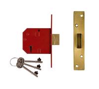 UNION 2134E 5 Levier BS Mortaise Interblocage Satin Laiton Finir 79.5mm 3in Visi