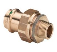 Union 3 pièces bronze femelle cuivre Ø 54 fileté mâle Ø 50/60 VIEGA